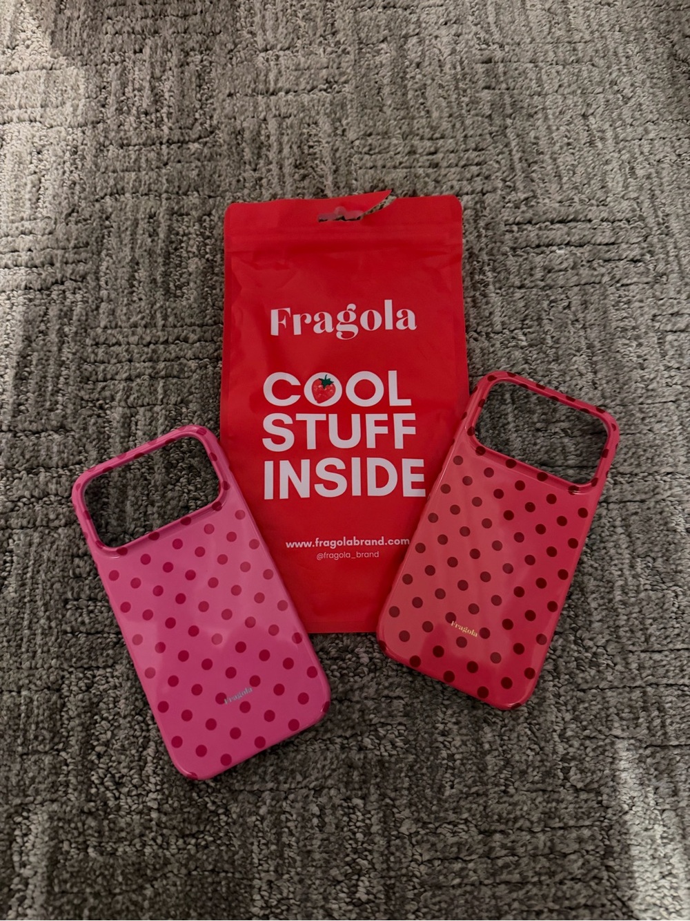 Fragola Pink Polka Dot Phone Case Duo - Light Pink & Hot Pink